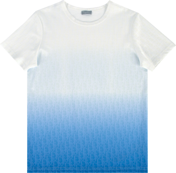Dior Degrade Oblique Cotton T-shirt ‘white/blue’