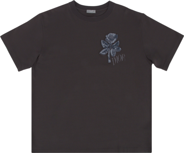 Dior Short-sleeve Foxton Rose T-shirt ‘dark Grey’