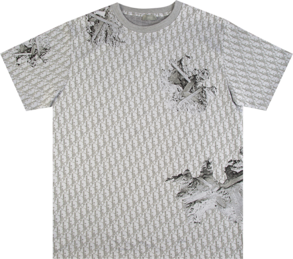 Dior X Daniel Arsham Eroded Oblique Jacquard T-shirt ‘grey’