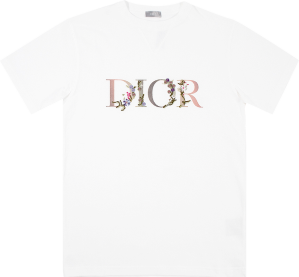 Dior Flowers Embroidered T-shirt ‘white’