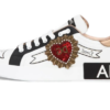 Calfskin Portofino sneakers with embroidery White