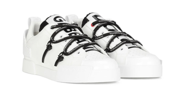 Portofino sneakers in calfskin and patent leather White