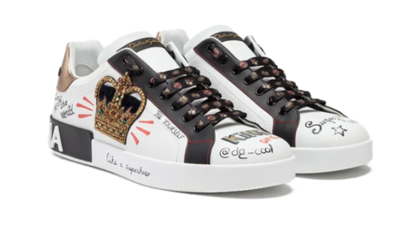Portofino sneakers in printed nappa calfskin with patch White