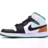 Air Jordan 1 Mid White Orange Green