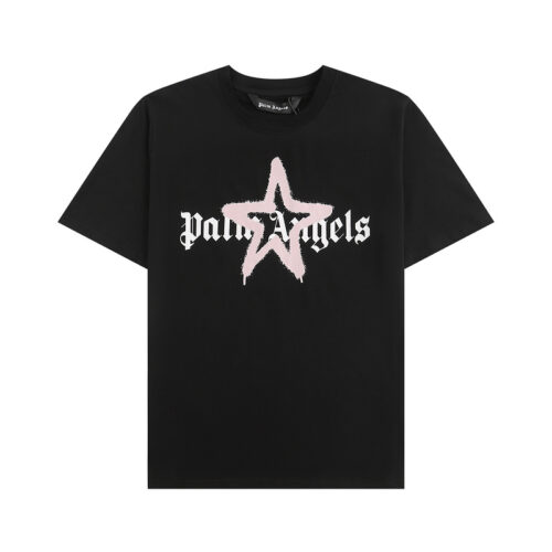 Camiseta Palm Angels Graffiti Star Negra y Rosa