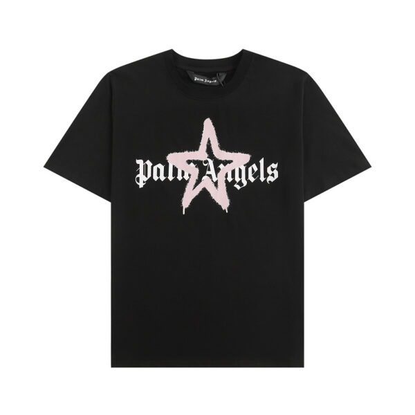 Camiseta Palm Angels Graffiti Star Negra y Rosa