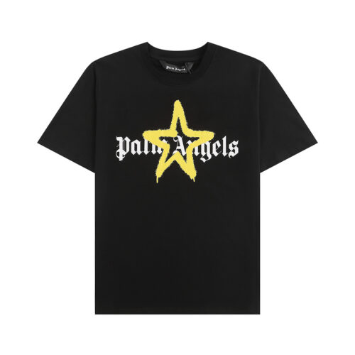 Camiseta Palm Angels Graffiti Star Negra y Amarillo