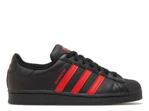 ADIDAS SUPERSTAR ‘CORE BLACK VIVID RED’