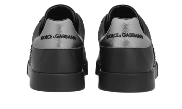 Calfskin nappa Portofino sneakers with crown patch Black