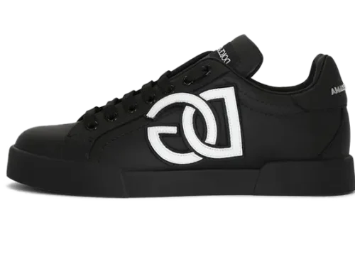 calfskin-portofino-sneakers-with-dg-logo-black.webp Calfskin Portofino sneakers with DG logo Black