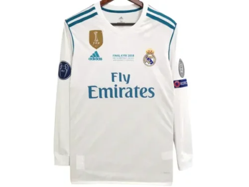 Camiseta Retro Real Madrid 17/18 1ª Equipación – Edición Final Champions League (manga larga)