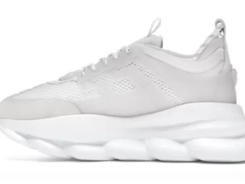 Chain Reaction White Mesh Rubber Suede