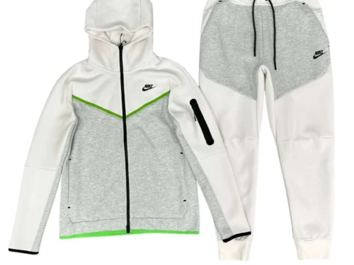 Conjunto NIKE TECH Fleece «Blanco Gris» Algodón Real