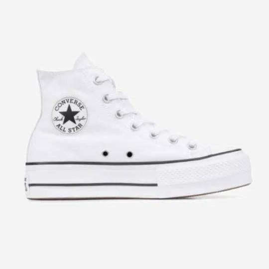 Converse All Star- Blancas Raya Negra Plataforma