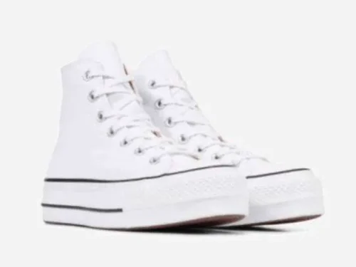 Converse All Star- Blancas Raya Negra Plataforma