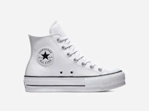 Converse All Star- Platform Leather Blancas