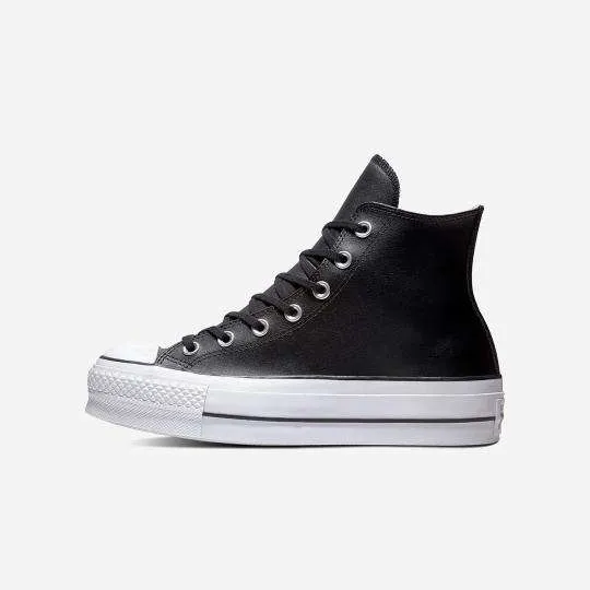 Converse All Star- Platform Leather Negras