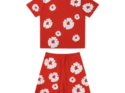 Denim Trs Red Short set