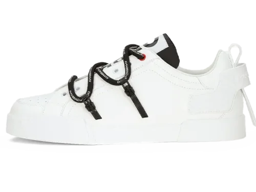 Portofino sneakers in calfskin and patent leather White