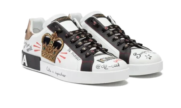Portofino sneakers in printed nappa calfskin with patch White