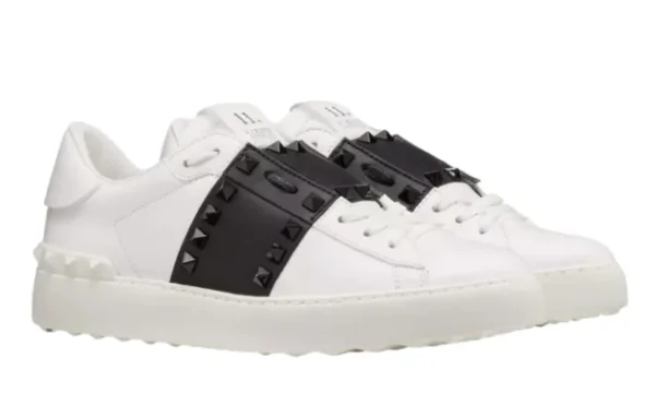 Rockstud calfskin sneakers