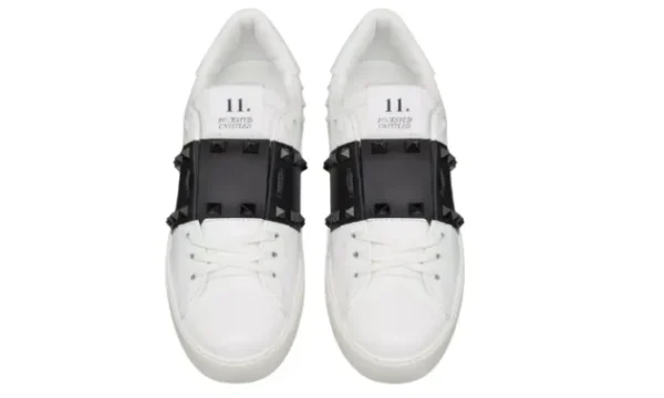 Rockstud calfskin sneakers