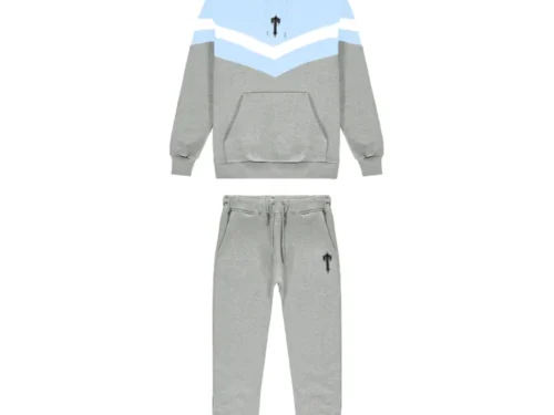 V-Stripe Hooded Sky Blue Tracksuit