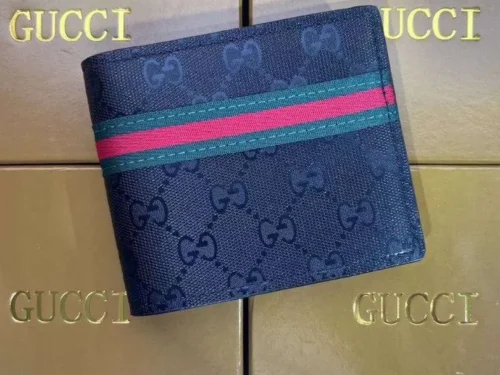 Wallet Gucci Monogram with Green-Red Web Stripe GC132