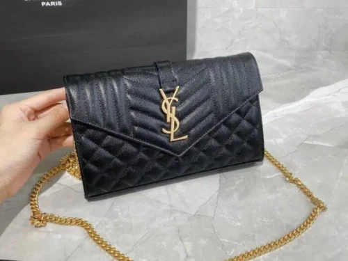 Yves Saint Laurent Small Envelope Chain Wallet YSL012